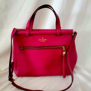 AUTHENTIC RARE Fuscia Convertible Shoulder Bag/ Satchel with Certificate